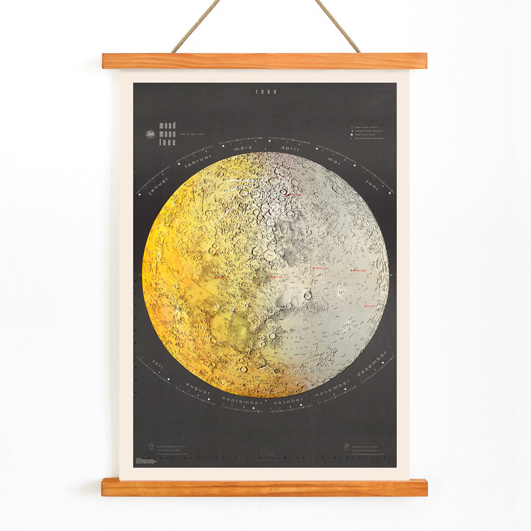 , with wooden magnetic frame on white background