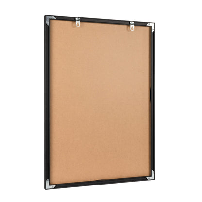 Black aluminium picture frame with a sleek, modern design and elegant finish, suitable for displaying photos or artwork in any décor., full back picture