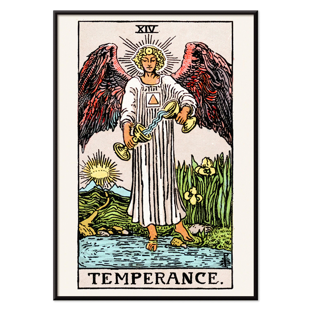 Temperence Angel Poster | Tarot Temperance Card Rider Waite Art | MORYARTY